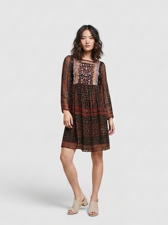 Anthropologie Dresses & Skirts - Anthropologie Akemi + Kin Munro Embroidered Beaded Boho Chiffon Dress Xsmall